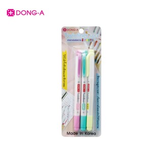 DONG-A ปากกาเน้นข้อความ Twinliner SOFT คละสี แพ็ก 3 แท่ง