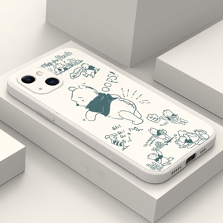 เคสโทรศัพท์ซิลิโคน แบบนิ่ม ลายการ์ตูนหมี กันกระแทก สําหรับ iPhone 13 12 14 11 Pro Max X XS Max XR 7 8 Plus SE 2020 14 Plus 13 12 Mini