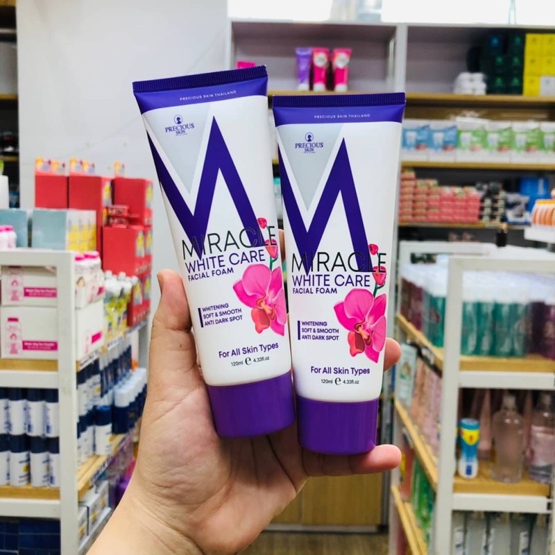 โฟมล้างหน้า-สูตรผิวกระจ่างใส-ไร้รอยดำ-miracle-white-care-facial-foam-120g