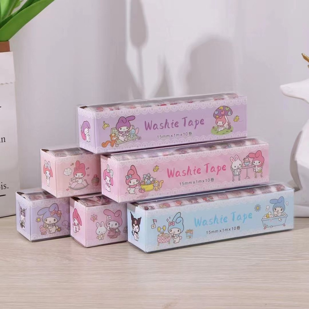 sanrio-tape-kulomi-tape-pocket-book-melody-tape-small-mochi-และ-paper-pocket-tape-pocket-กล่องของขวัญ