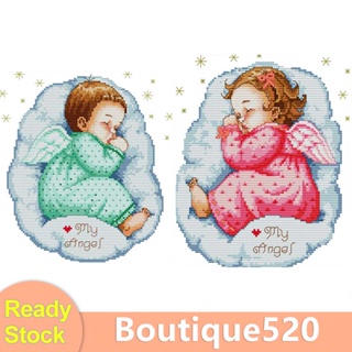 14ct ชุดปักครอสสติตช์ ลาย Sleeping Angel Baby DIY 2 เส้น [boutique520.th]