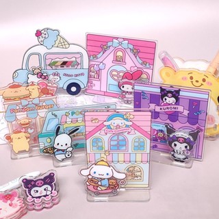 เครื่องประดับอะคริลิค รูปการ์ตูน Sanrio น่ารัก แบบสร้างสรรค์ สําหรับตกแต่งโต๊ะนักเรียน