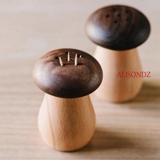 ALISONDZ Cute Toothpick Holder Mushroom Shape Table Decoration Toothpick Box Solid Wood Production Storage Wooden Black Walnut Home Kitchen Tool