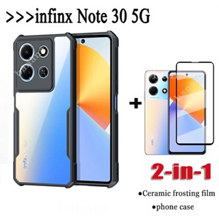 2in1 infinix Note 30 5G Note30 4GNote 30 Pro 30i เคสแข็ง แบบใส กันกระแทก และกระจกนิรภัย ป้องกันหน้าจอ