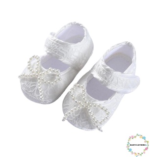 Babyclothes- รองเท้าเจ้าหญิง พื้นนิ่ม ลายลูกไม้ สีขาว สําหรับเด็กทารกแรกเกิด เด็กวัยหัดเดิน