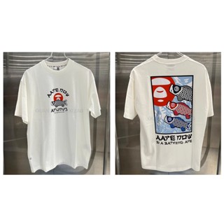 พร้อมส่ง เสื้อยืดแขนสั้น ผ้าฝ้ายแท้ พิมพ์ลายโลโก้ปลาคาร์พ ตัวอักษร Ape AA สไตล์คลาสสิก เหมาะกับฤดูร้อน สําหรับผู้ชาย และคู่รัก