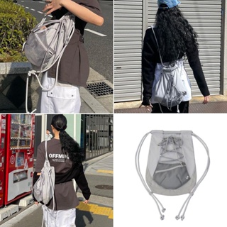 Blogger Recommendation~INstudio23 กระเป๋าเป้สะพายหลัง แบบเชือกรูด สไตล์เกาหลี ฤดูใบไม้ผลิ สําหรับใส่เล่นกีฬา ฟิตเนส