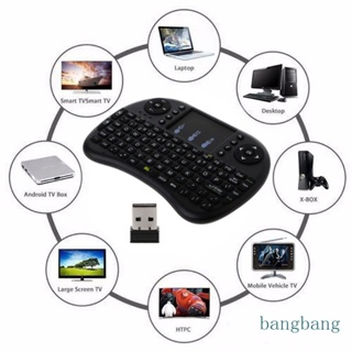 Bang 2 4GHz คีย์บอร์ดไร้สาย i8 ทัชแพด แอร์เมาส์ ภาษาอังกฤษ สําหรับ Androids TV PS-3 Mini 92 คีย์ Handh