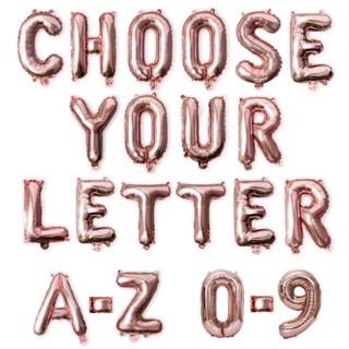 ลูกโป่งฟอยล์ ลายตัวอักษร A-To Z 26 A-To Z สีโรสโกลด์ ขนาด 16 นิ้ว สําหรับตกแต่งปาร์ตี้วันเกิด งานแต่งงาน