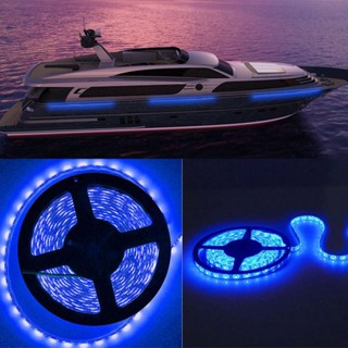 สายไฟ 5050 300LED 60LED/M 12V กันน้ํา สีฟ้า ยาว 5 เมตร สําหรับรถยนต์ ☆Brzone
