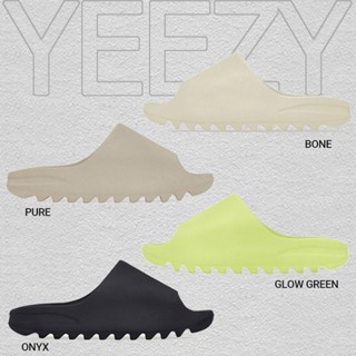 ของแท้ 100% Adidas Yeezy Slide Bone Pure Onyx Glow Green