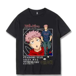 ราคาถูก Jujutsu Kaisen เสื้อยืดอะนิเมะสองมิติ ลาย Knotweed แขนสั้นผู้ชาย แฟชั่นเทรนด์ญี่ปุ่น เสื้อคู่