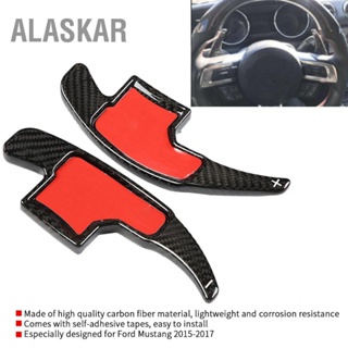 ALASKAR 2 pcs คาร์บอนไฟเบอร์ Paddle Shifter Extension สำหรับ Ford Mustang 15-17