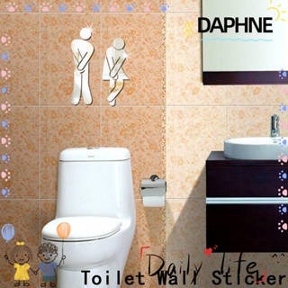 Daphne โปสเตอร์ไวนิล WC สําหรับติดตกแต่งผนังห้องน้ํา ทางเข้า 2 ชิ้น ต่อชุด