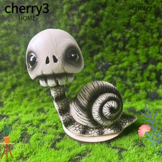 Cherry3 ฟิกเกอร์เรซิ่น รูปหัวกะโหลกหอยทาก แฮนด์เมด ขนาดเล็ก สําหรับตกแต่งแดชบอร์ดรถยนต์ วันฮาโลวีน