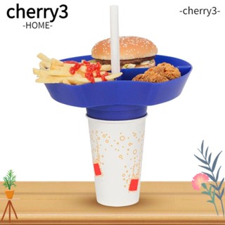 Cherry3 ถาดใส่อาหาร ขนมขบเคี้ยว PP 2 In 1