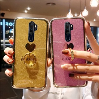 เคสโทรศัพท์มือถือ ซิลิโคน ลายกลิตเตอร์ พร้อมแหวนขาตั้ง หรูหรา สําหรับ OPPO A16 A16S A16K A16E A17 A17K A15 A15S A57 A96 A76 A54 A74 A94 A9 2020 A5 2020 A31 A92 A52