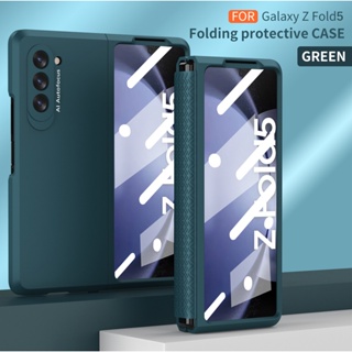 Z Fold 5 เคส สําหรับ Samsung Galaxy Z Fold 2 3 4 5 5G เคสบานพับ ป้องกันเต็มรูปแบบ พร้อมฟิล์มกระจก หน้าจอ บางเฉียบ เคส PC แบบแข็ง