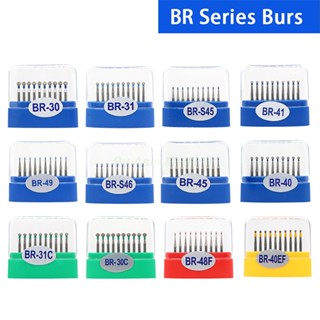 10 ชิ้น / กล่อง ทันตกรรม คาร์ไบด์ Burs เพชร FG ความเร็วสูง Burs สําหรับขัด ขัด เรียบ ทันตกรรม Burs สว่าน BR-31 BR-45