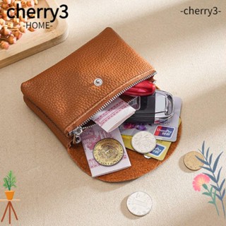 Cherry3 กระเป๋าสตางค์ หนังวัว ใบสั้น ขนาดเล็ก อเนกประสงค์ ใส่เหรียญได้ แฟชั่นสําหรับสตรี