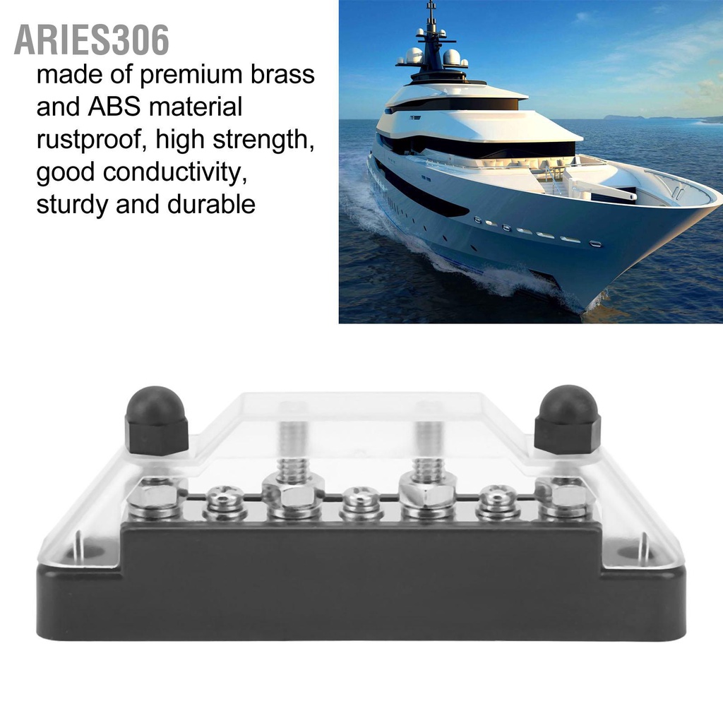 aries306-48v-150a-4-โพสต์ขั้วกระจายอำนาจ-7-ทางบัสบาร์พร้อมฝาครอบสำหรับรถยนต์-rvs-เรือ