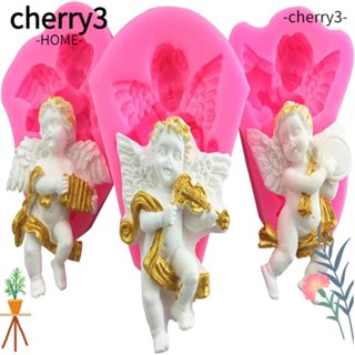 Cherry3 แม่พิมพ์ซิลิโคน รูปนางฟ้า ขนาดเล็ก สีชมพู สําหรับทําขนมหวาน บิสกิต ฟองดองท์ ฟองดองท์ ฟองดองท์ 3 ชิ้น