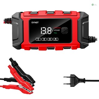 [พร้อมส่ง] E-fast เครื่องชาร์จแบตเตอรี่รถยนต์อัตโนมัติ 12V 6A แบบพกพา สําหรับรถยนต์ รถจักรยานยนต์