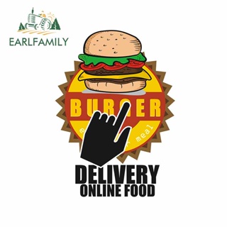 Earlfamily สติกเกอร์ ลายอนิเมะ Food Burger ขนาด 13 ซม. X 9.5 ซม. สําหรับตกแต่งหน้าต่างรถยนต์ รถจักรยานยนต์ DIY