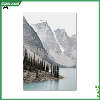 {BIG} โปสเตอร์ภาพวาดผ้าใบ รูปภูเขาทะเลสาบ สําหรับตกแต่งผนังบ้าน ห้องนั่งเล่น