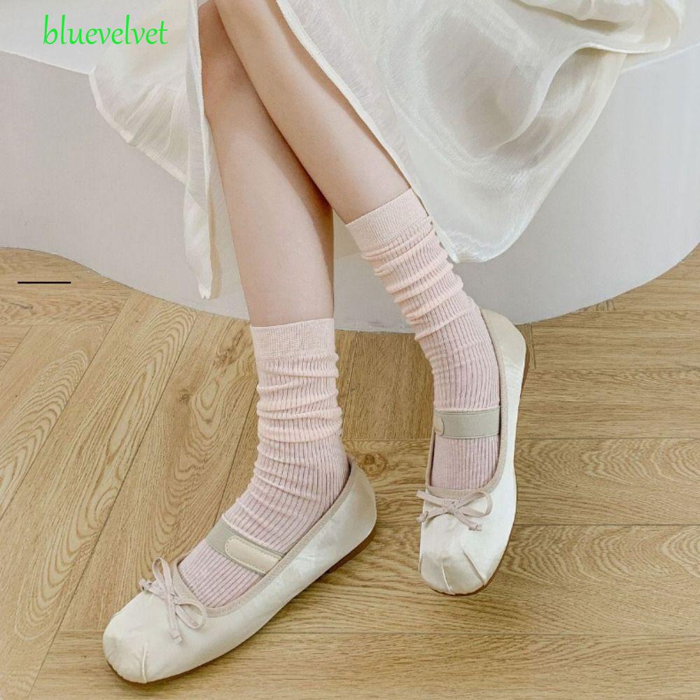 bluevelvet-ถุงเท้าผ้าฝ้าย-สีแคนดี้-สไตล์เกาหลี-สําหรับเล่นสเก็ตบอร์ด