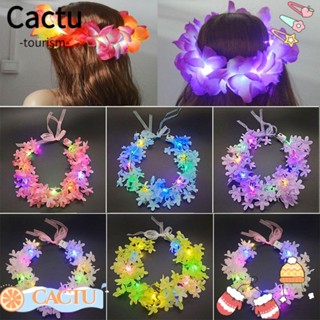 Cactu พวงหรีดเรืองแสง LED ของขวัญเด็ก ที่คาดผม พวงมาลัยงานแต่งงาน ที่คาดผมเรืองแสง ตกแต่งปาร์ตี้คริสต์มาส