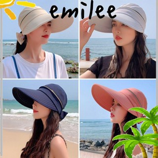 Emilee หมวกบักเก็ตลําลอง ปีกกว้าง พับได้ สําหรับผู้หญิง