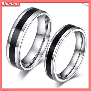 【 Bluelans 】แหวนไทเทเนียม สเตนเลส สีดํา เครื่องประดับแฟชั่น สําหรับผู้ชาย ผู้หญิง ให้เป็นของขวัญ