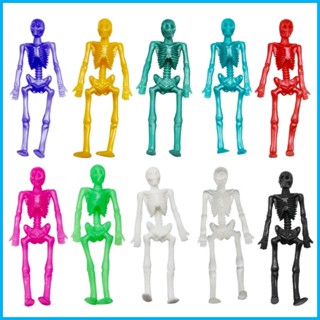 10 ชิ้น ฮาโลวีน โครงกระดูก ยืดหยุ่น ของเล่น 10 ชิ้น กะโหลกเหนียว ของเล่นฮาโลวีน ของเล่นแปลกใหม่ คละสี สกุชชี่ ส่วน hjuth