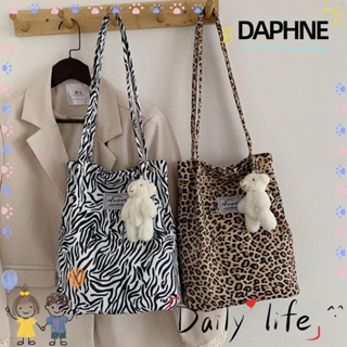 Daphne กระเป๋าถือ กระเป๋าสะพายไหล่ ทรงโท้ท พิมพ์ลายเสือดาว ผีเสื้อ ม้าลาย วัว ความจุสูง สําหรับผู้หญิง