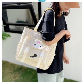 Kuromi Sanrio Kawaii กระเป๋าเป้สะพายหลัง กระเป๋านักเรียน ผ้าออกซ์ฟอร์ด จุของได้เยอะ แฟชั่นเรียบง่าย สําหรับผู้หญิง