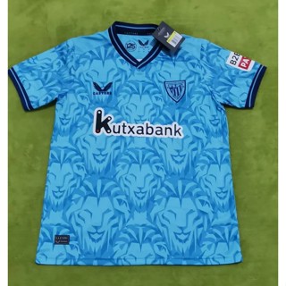 เสื้อกีฬาแขนสั้น ลายทีมชาติฟุตบอล Bilbao 2324 ชุดเยือน คุณภาพสูง