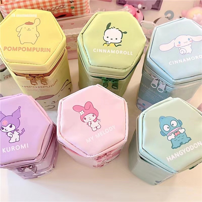 creative-sanrio-กล่องปากกาดินสอ-เคส-หนังความจุขนาดใหญ่รูปลักษณ์ที่สวยงามการจัดเก็บเครื่องเขียนสร้างสรรค์นักเรียนกล่องเครื่องเขียนสำหรับของขวัญ-cod