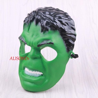 Alisond1 Hulk Mask หน้ากากคอสเพลย์ สีเขียว พร้อมสายคล้อง ปรับระดับได้ สําหรับตกแต่งปาร์ตี้ฮาโลวีน