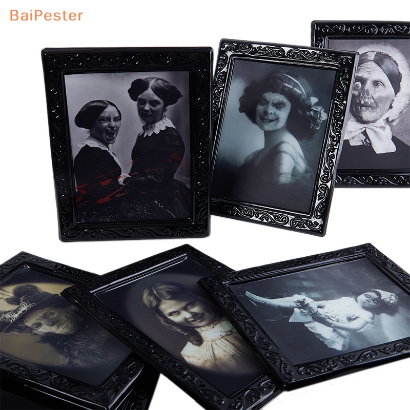 baipester-กรอบรูป-รูปผี-3d-เปลี่ยนได้-สําหรับตกแต่งบ้านผีสิง-ปาร์ตี้ฮาโลวีน
