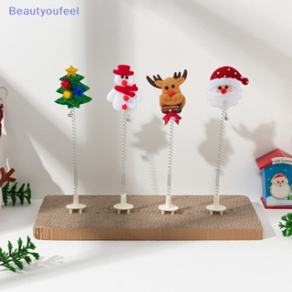 [Beautyoufeel] ของเล่นไม้เกา ลายการ์ตูนซานตาคลอส กวาง คริสต์มาส สําหรับสัตว์เลี้ยง แมว