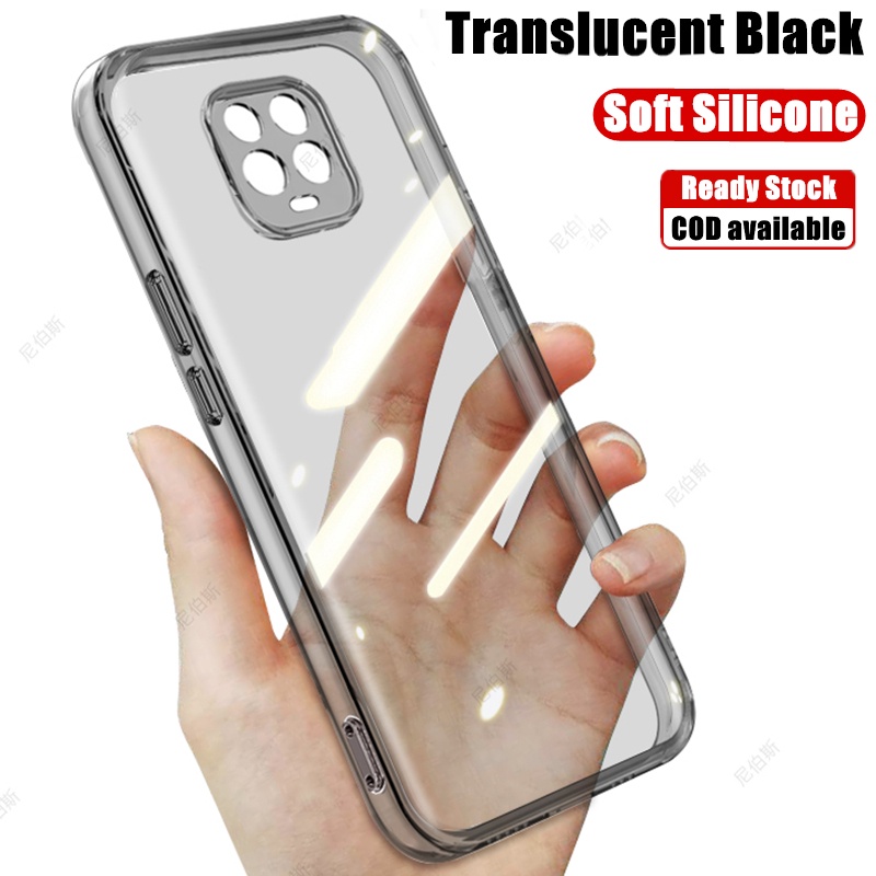 เคสโทรศัพท์มือถือซิลิโคน TPU นิ่ม แบบใส กันกระแทก กันรอยขีดข่วน สีดํา ...