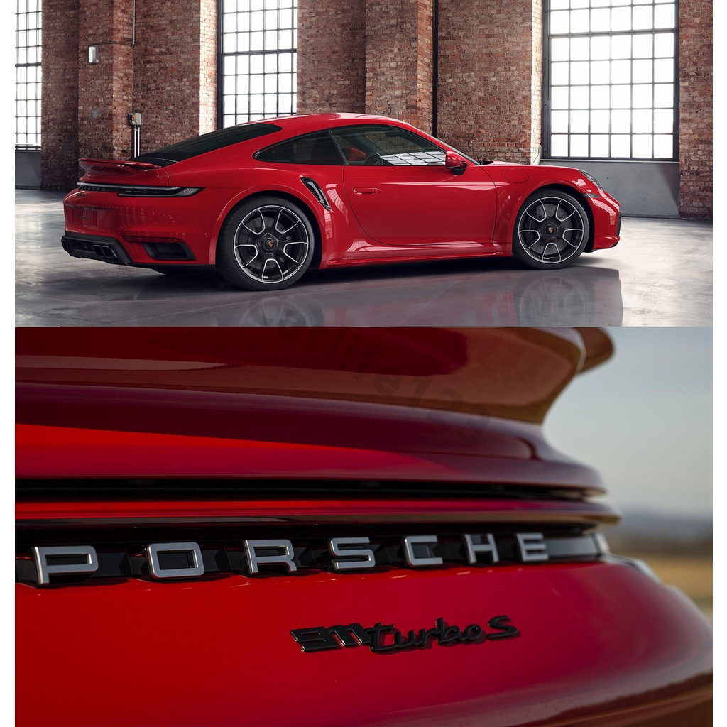 สติกเกอร์โลโก้-porsche-911-turbo-carrera-4s-992-สําหรับติดกันชนหลังรถยนต์