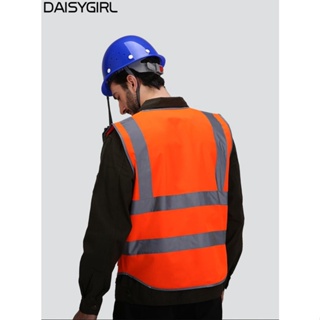 【DAISYG】Safety Vest X\XL\XXL Yellow/Orange Double Strap Stand Strip Reflective Jacket
