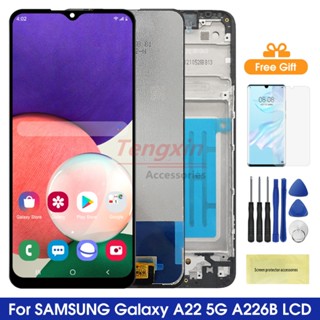 อะไหล่หน้าจอสัมผัสดิจิทัล LCD พร้อมกรอบ สําหรับ Samsung Galaxy A22 5G A226 A226B A226B DS A22 5G