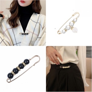 ภาพขนาดย่อของภาพหน้าปกสินค้าA HELLO GIRL Waist Pin Women's Trousers Pin Buckle Big Change Small Anti-failure Word Pin Pearl Brooch Collar Pin Adjustment Clothes จากร้าน elegant.th บน Shopee ภาพที่ 1