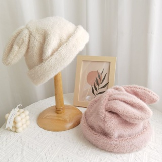 ✨ 💕หมวกถัก หมวก ผ้าวูล แต่งหูกระต่ายน่ารัก สไตล์ญี่ปุ่น แฟชั่นฤดูใบไม้ร่วง และฤดูหนาว สําหรับผู้หญิง