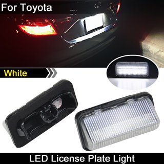 โคมไฟ LED ความสว่างสูง สีขาว สําหรับติดป้ายทะเบียนรถยนต์ Toyota Prius Alphard Vellfire Avalon Corolla RAV4 2 ชิ้น