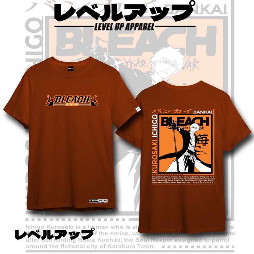 เสื้อยืดผ้าฝ้ายพิมพ์ลายanime-shirt-ichigo-kurosaki-bleach