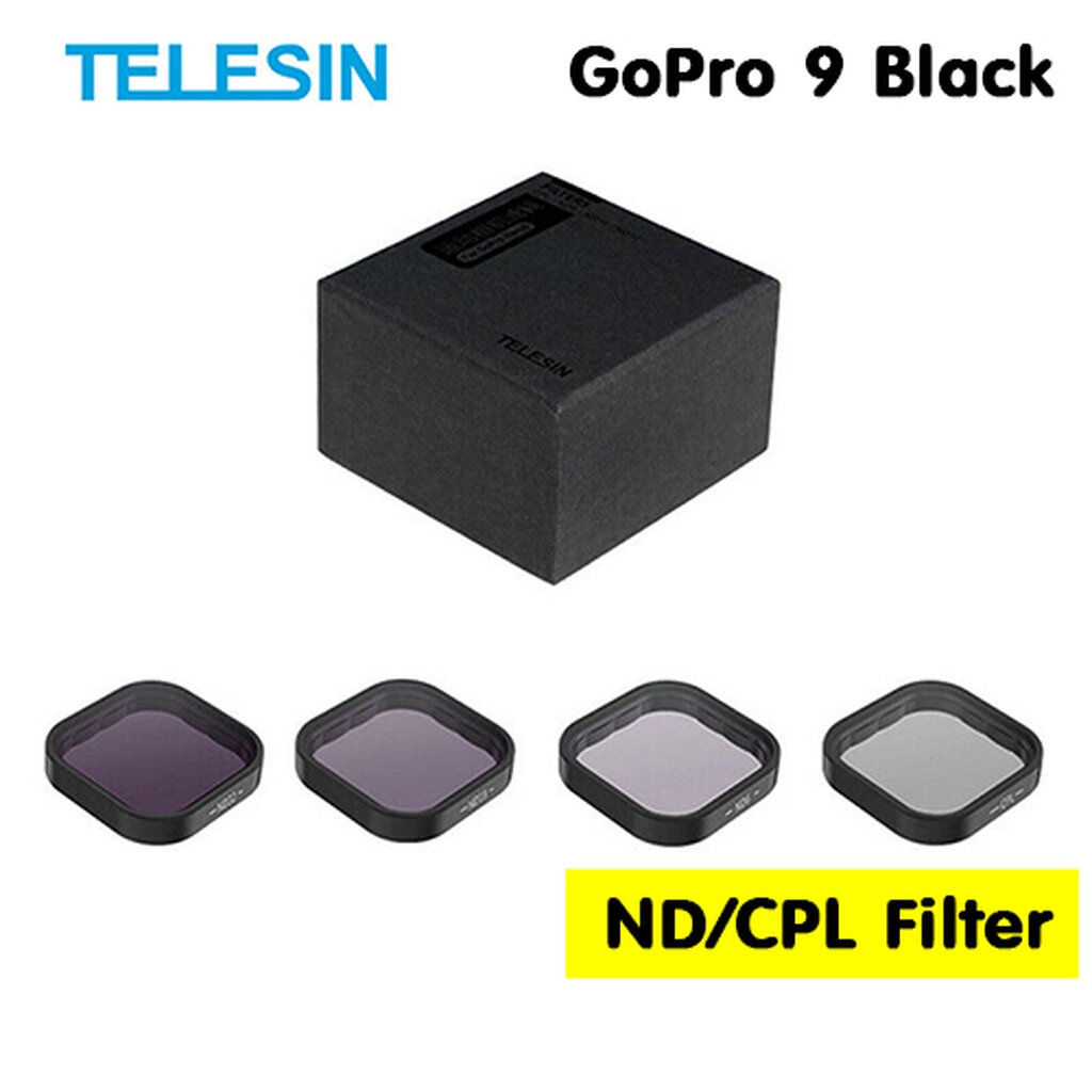 ภาพหน้าปกสินค้าGoPro 11 / 10 / 9 Telesin Filter 4Pack ND8 ND16 ND32 CPL Magnetic Filter Set ชุดฟิลเตอร์